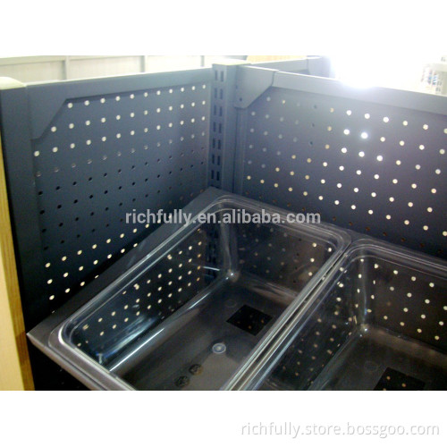 Steel and wood combined shelf stationery display rack for supermarket or store